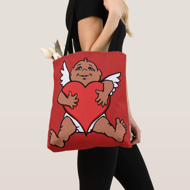Cupid Bags Valentine's Cupid Tote Bags Personalise (Close Up)