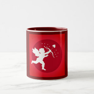 Cupid Bow Love Red Valentine Two-Tone Coffee Mug