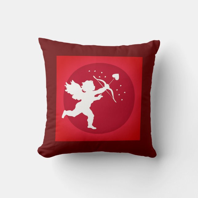 Cupid Bow Love Valentine Red Cushion (Front)