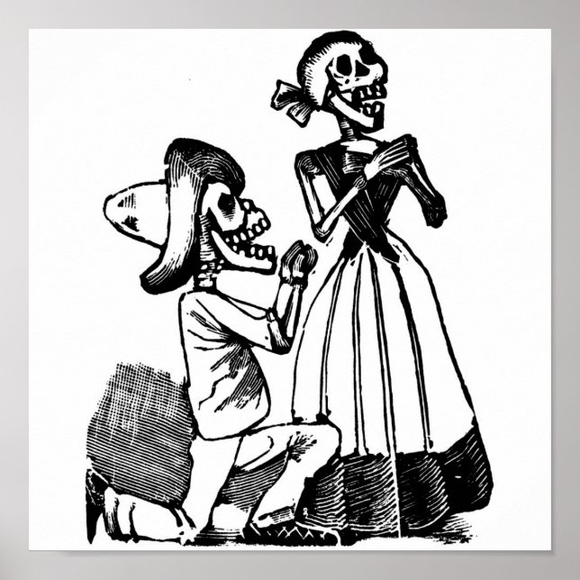 Cupid Calavera, Skeleton Lovers c. 1900s Poster (Front)