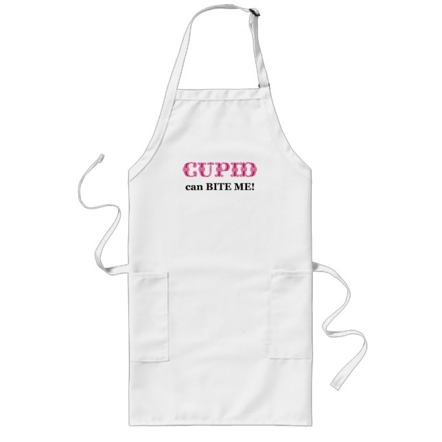 Cupid Can Bite Me Long Apron (Front)