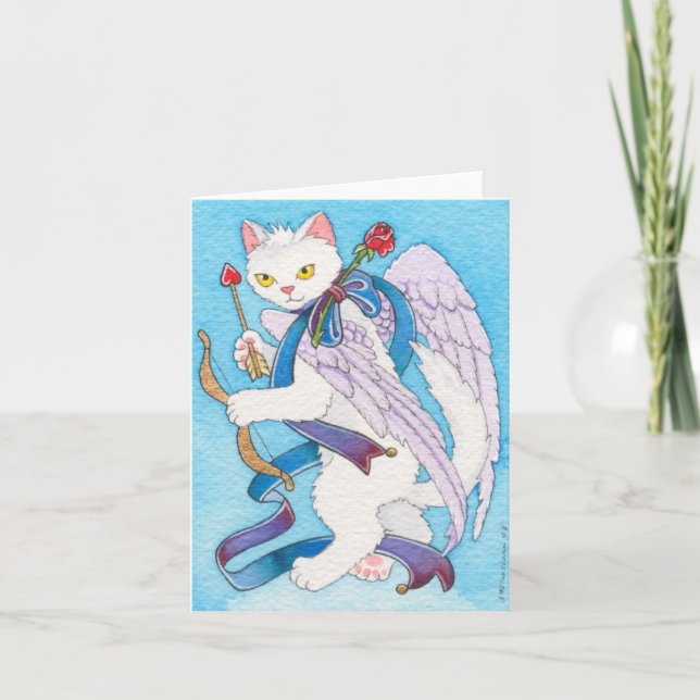 Cupid cat notecard (Front)