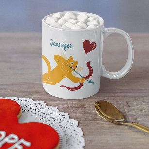 Cupid Cats Valentine's Day Personalised Coffee Mug