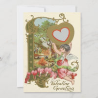 Cupid Cherub Angel Heart Wedding Invitation