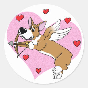 Cupid Corgi Stickers