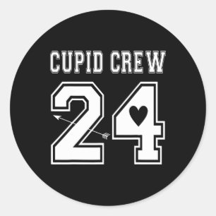 Cupid Crew 2024 Valentines Day Sports Jersey Style Classic Round Sticker
