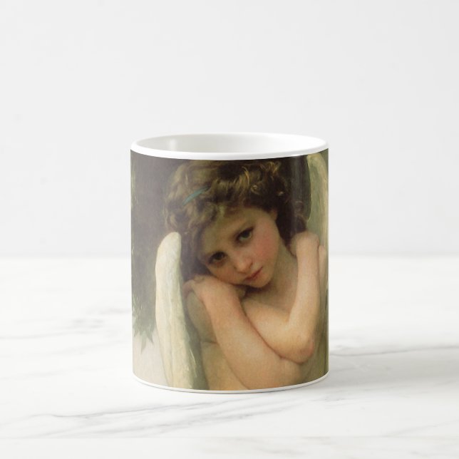 Cupid (Cupidon) Angel Portrait by Bouguereau Coffee Mug (Center)