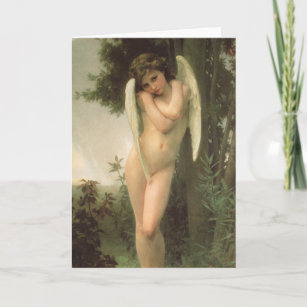 Cupid (Cupidon) Angel Portrait by Bouguereau Holiday Card