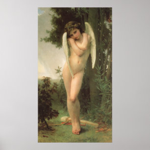 Cupid (Cupidon) Angel Portrait by Bouguereau Poster