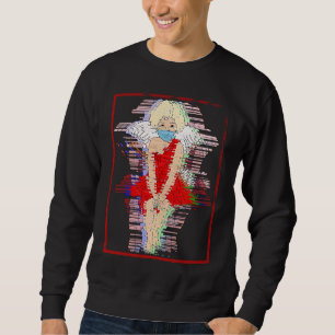 Cupid Face Mask Glitch Social Distancing Singles V Sweatshirt