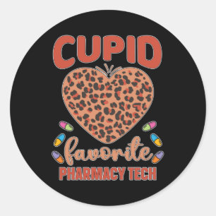 Cupid Favourite Pharmacy Tech Technician Pharmacis Classic Round Sticker