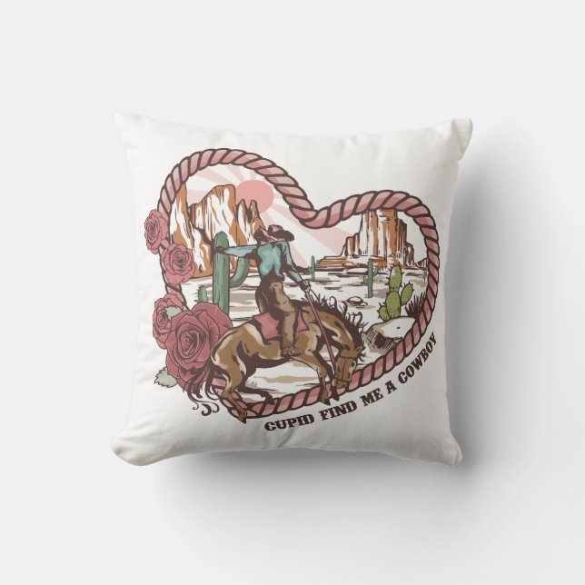 Cupid Find Me A Cowboy Cushion (Front)