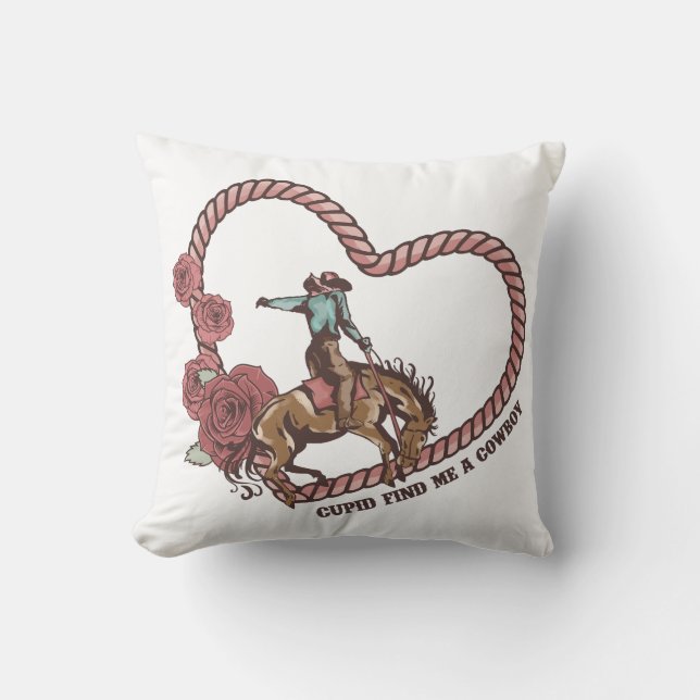 Cupid Find Me A Cowboy Cushion (Front)