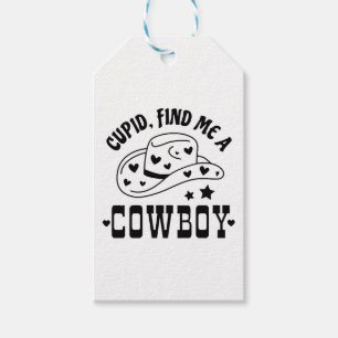 Cupid Find Me A Cowboy Western Gift Tags