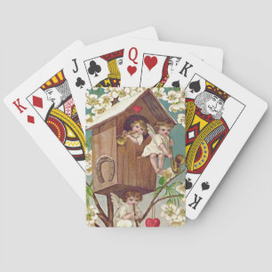 Cupid Flowers Birdhouse Heart Horseshoe Playing Cards