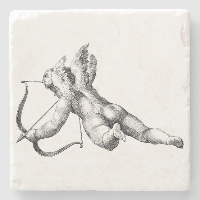 Cupid God of Love Stone Coaster (Front)