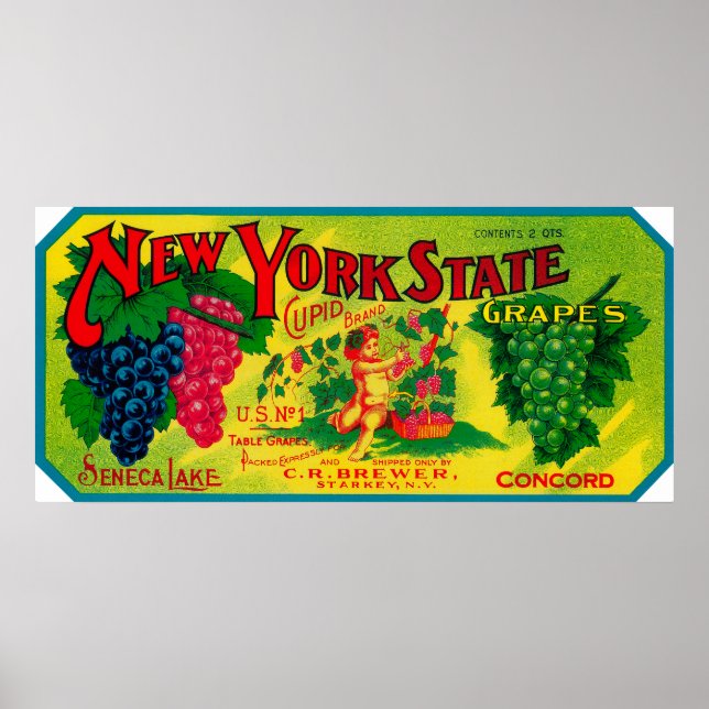 Cupid Grape LabelStarkey, NY Poster (Front)