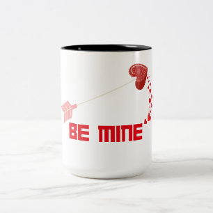 Cupid Heart Arrow Be Mine Two-Tone Coffee Mug