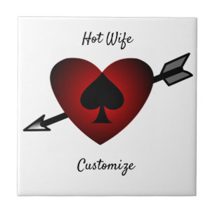 Cupid Heart Black Spade Thunder_Cove Ceramic Tile