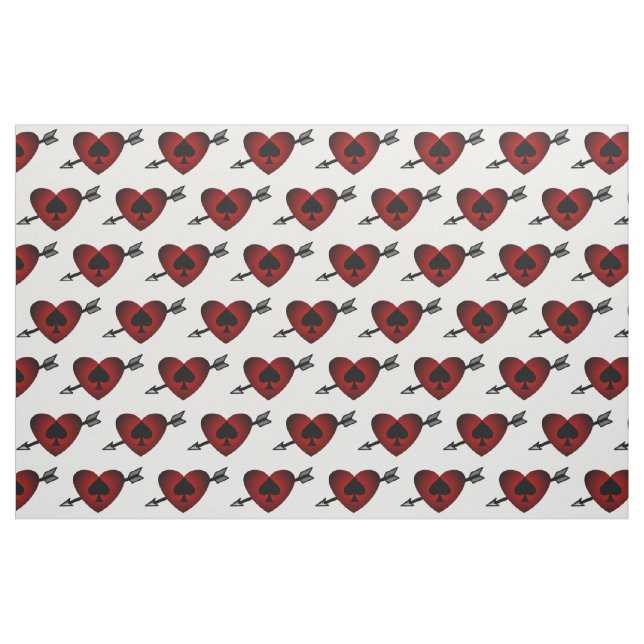 Cupid Heart Black Spade Thunder_Cove Fabric (Fat Quarter)