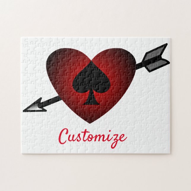 Cupid Heart Black Spade Thunder_Cove Jigsaw Puzzle (Horizontal)