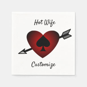 Cupid Heart Black Spade Thunder_Cove Napkin