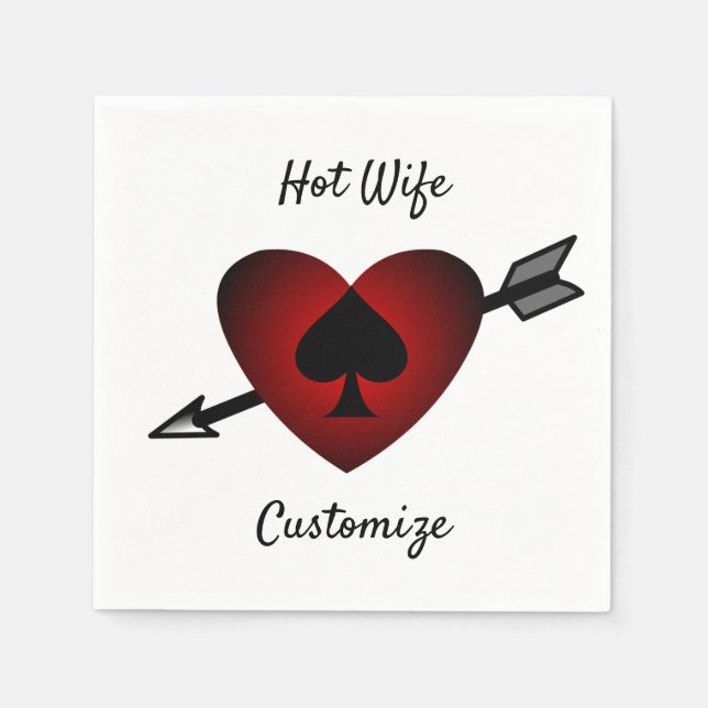 Cupid Heart Black Spade Thunder_Cove Napkin (Front)
