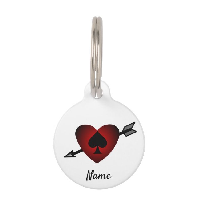 Cupid Heart Black Spade Thunder_Cove Pet Tag (Front)