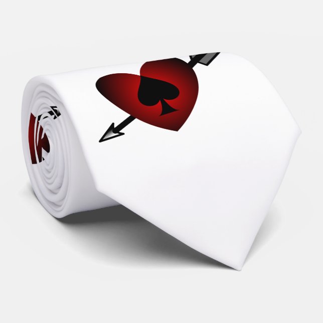 Cupid Heart Black Spade Thunder_Cove Tie (Rolled)