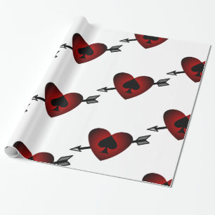Cupid Heart Black Spade Thunder_Cove Wrapping Paper