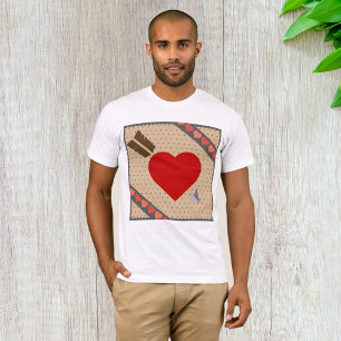 Cupid Heart with Arrow Romantic Valentines Pattern T-Shirt