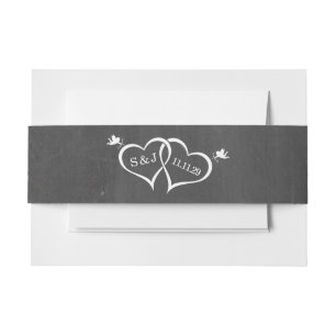 Cupid Hearts Chalkboard Invitation Belly Band
