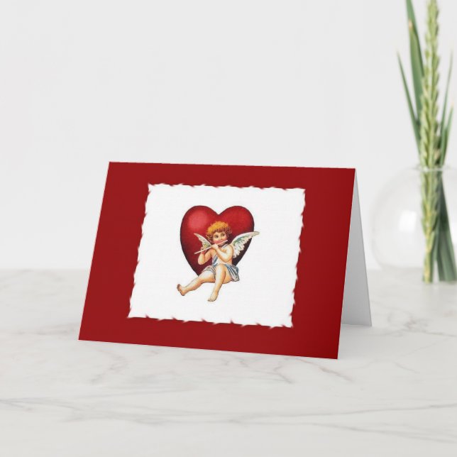 Cupid & His Flute - Valentine Card (Front)