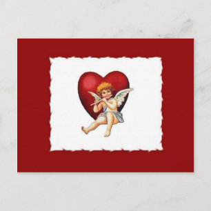 Cupid & His Flute - Valentine Postcard