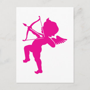Cupid - Hot Pink Cupid's Bow and Arrow of Love Pos Postcard