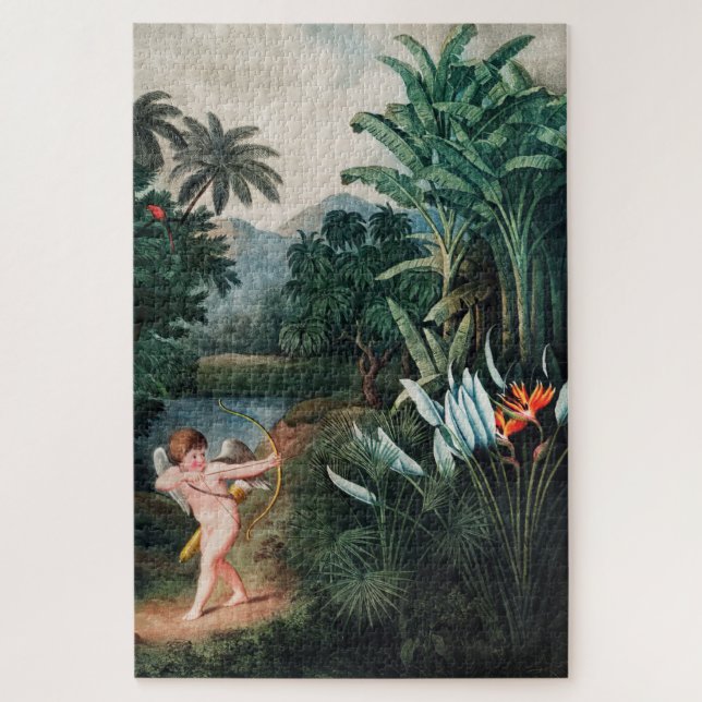 Cupid Inspiring Plants with Love Illustration Art Jigsaw Puzzle (Vertical)