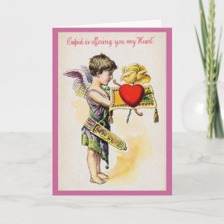 Cupid Is Offering You My Heart Holiday Card