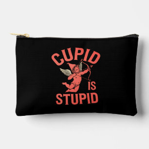 Cupid Is Stupid Funny Valentine’s Day Accessory Pouch