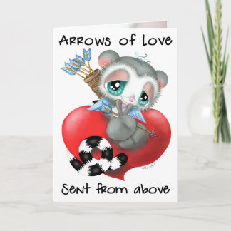 Cupid Lemur with Arrows of Love – Sweet Romantic Card