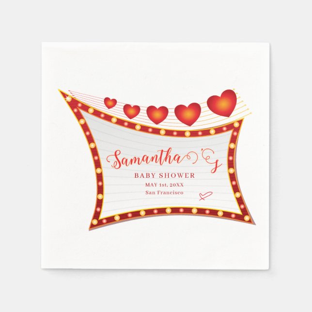 Cupid Little Secret Valentine Baby Shower Welcome Napkin (Front)