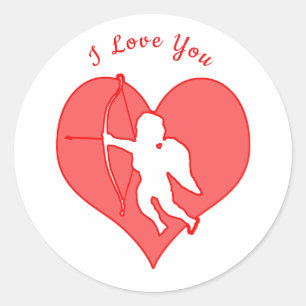 Cupid Love Valentine's Day Classic Round Sticker