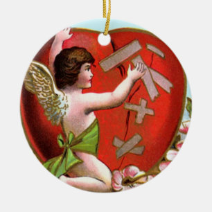 Cupid Mending Broken Heart Ceramic Tree Decoration