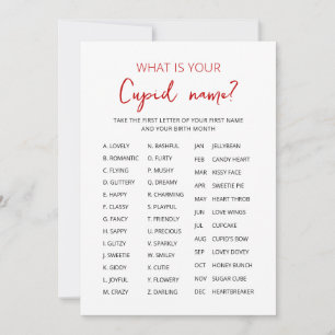 Cupid Name Game Valentine's day Party game Invitation