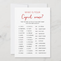 Cupid Name Game Valentine's day Party game