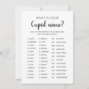 Cupid Name Game Valentine's day Party game Invitation