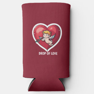 Cupid on Red Heart Seltzer Can Cooler