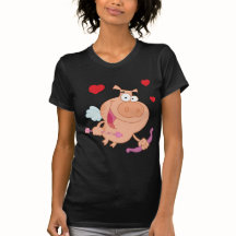 Cupid Pig Flying WithThree Red Hearts