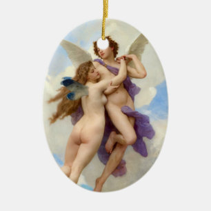 Cupid & Psyche Vintage Bouguereau Ceramic Tree Decoration