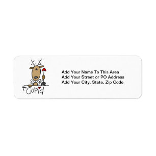 Cupid Reindeer Christmas Tshirts and Gifts Return Address Label