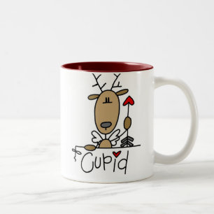 Cupid Reindeer Christmas Tshirts and Gifts Two-Tone Coffee Mug